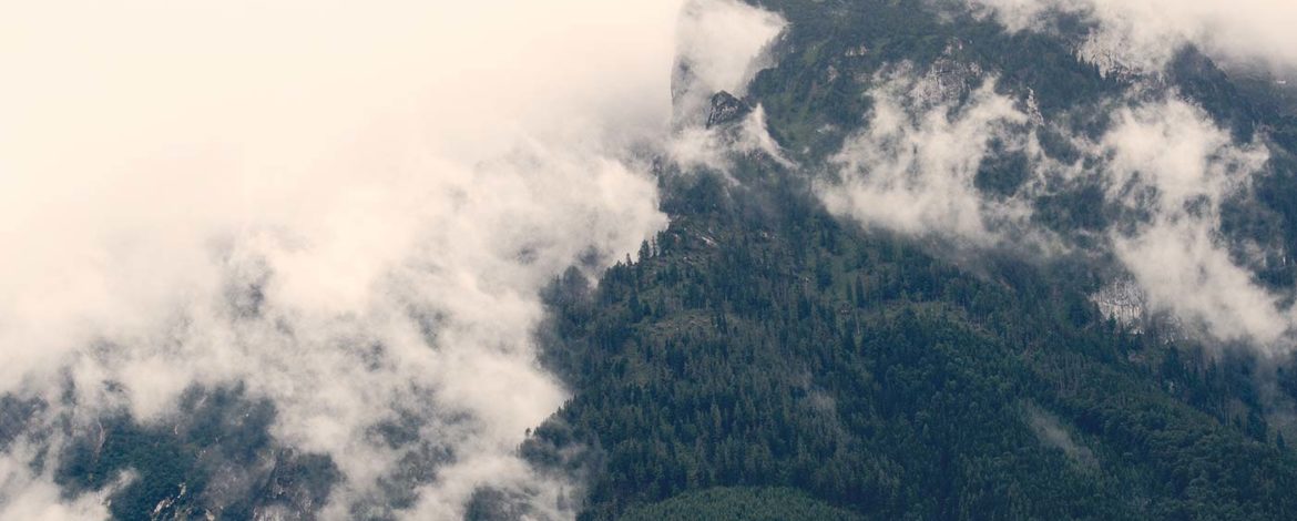 Hidden mountains in the clouds
